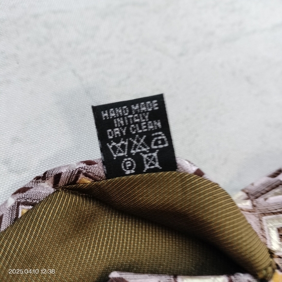 Luciano Gatti Elite Geometric Patterned Tie Necktie Silk Lilac Brown Gold Formal - Picture 8 of 10